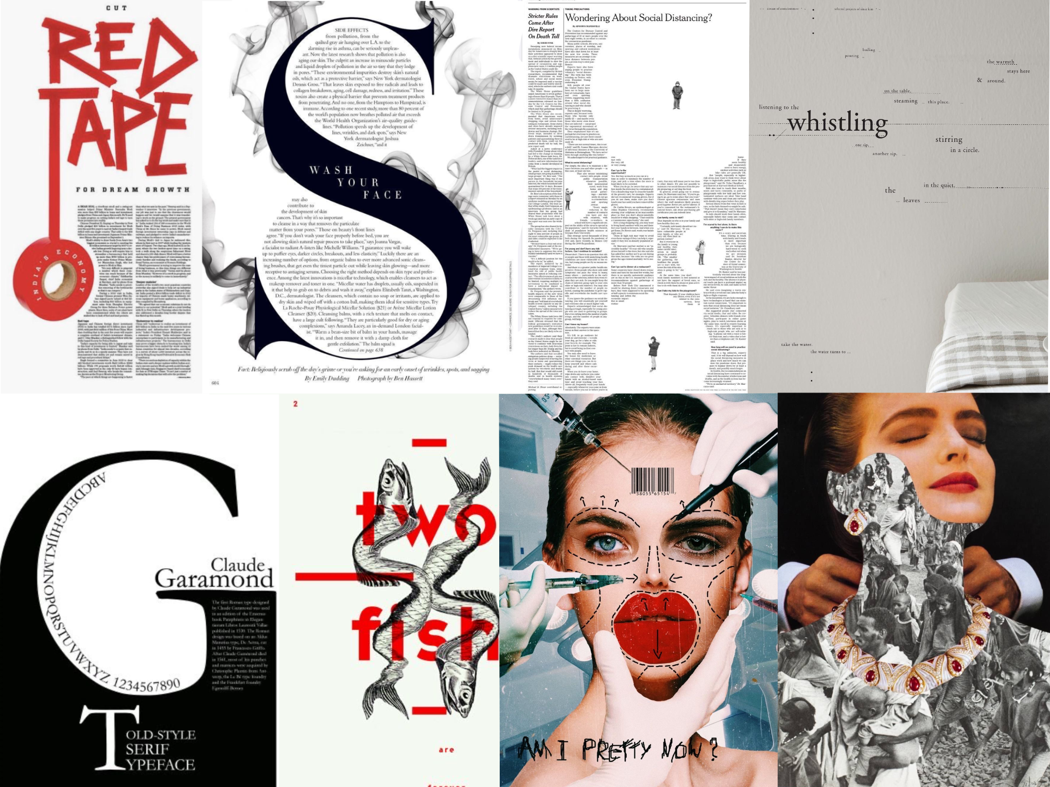 a collage looking at different typographic styles