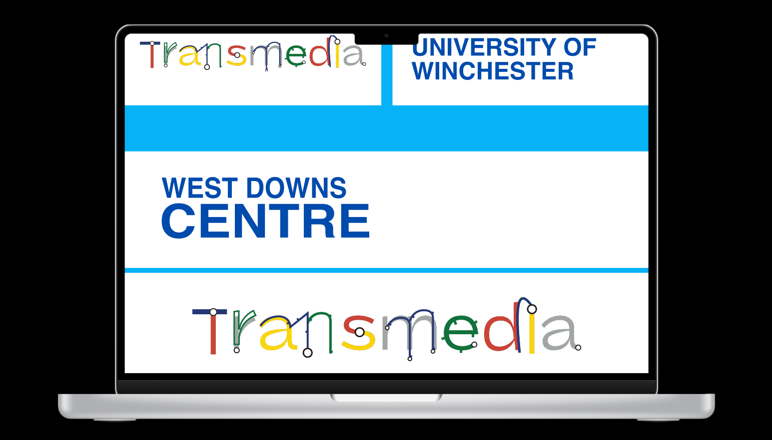 laptop displaying transmedia website